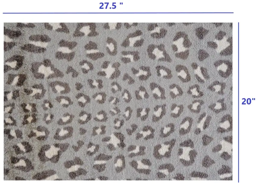 Gray and Brown Cheetah Washable Floor Mat Photo 7