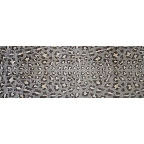 2' X 6' Gray and Brown Cheetah Washable Runner Rug Photo 5
