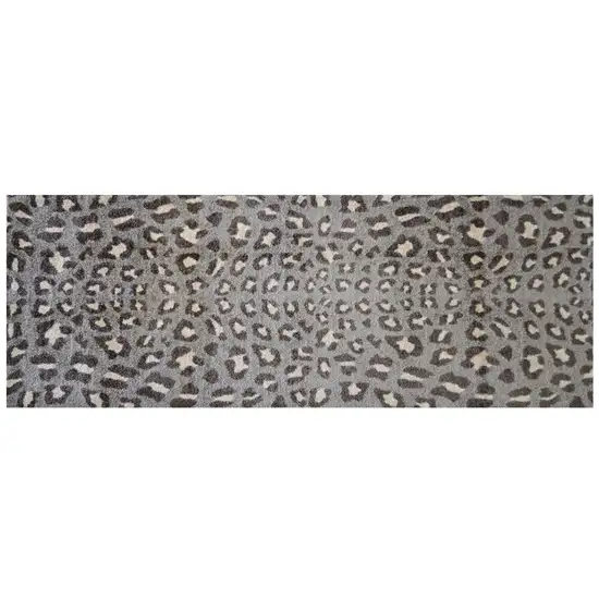 2' X 6' Gray and Brown Cheetah Washable Runner Rug Photo 2
