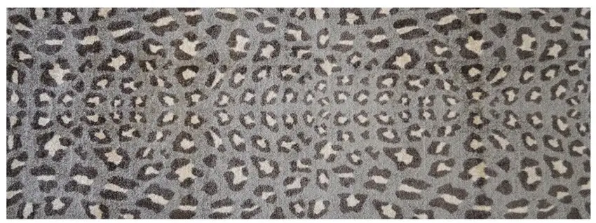 2' X 6' Gray and Brown Cheetah Washable Runner Rug Photo 2