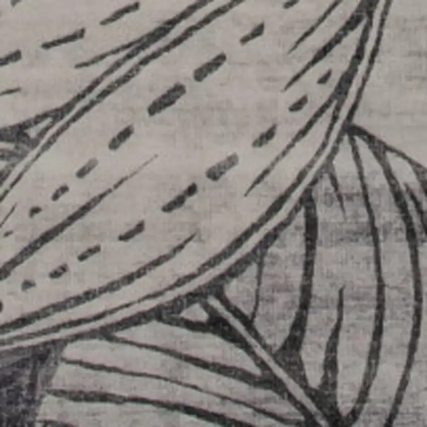 Gray and Brown Floral Distressed Area Rug Photo 3