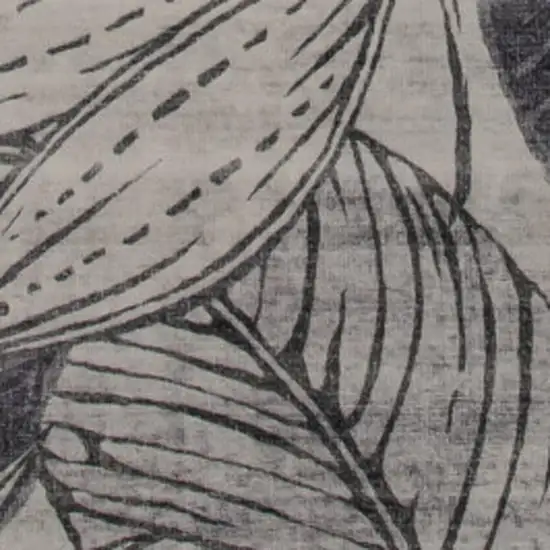 Gray and Brown Floral Distressed Area Rug Photo 4