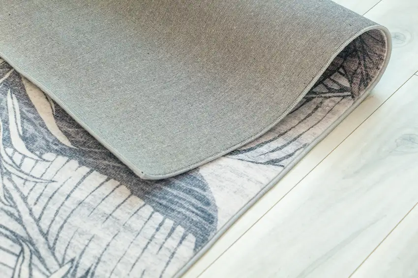 Gray and Brown Floral Distressed Area Rug Photo 7