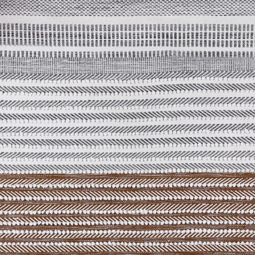 Gray and Brown Geometric Hand Woven Area Rug Photo 9