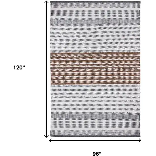 Gray and Brown Geometric Hand Woven Area Rug Photo 3