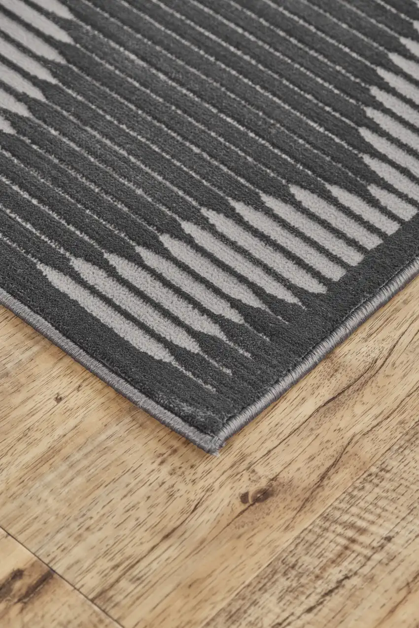Gray and Brown Geometric Power Loom Area Rug Photo 6