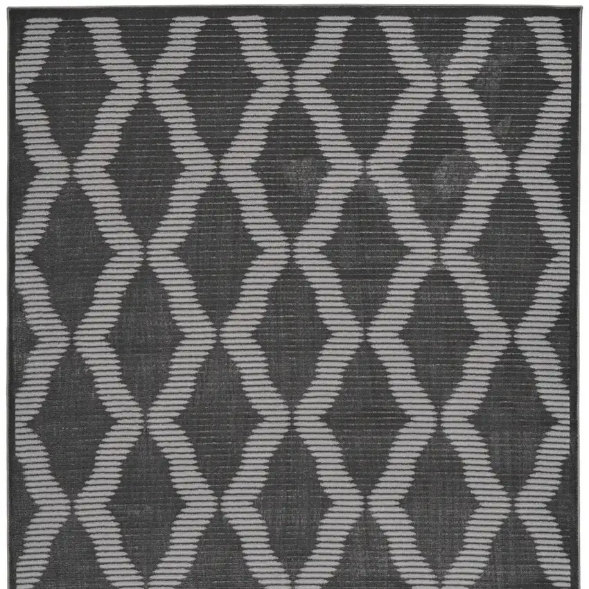 Gray and Brown Geometric Power Loom Area Rug Photo 5