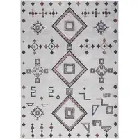Photo of Gray and Brown Geometric Power Loom Washable Area Rug