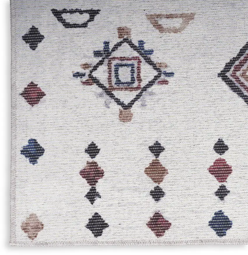 Gray and Brown Geometric Power Loom Washable Area Rug Photo 3