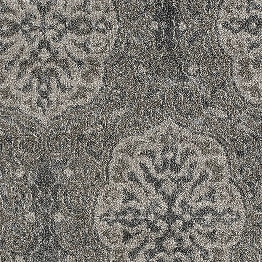 Gray and Brown Medallion Power Loom Area Rug Photo 6