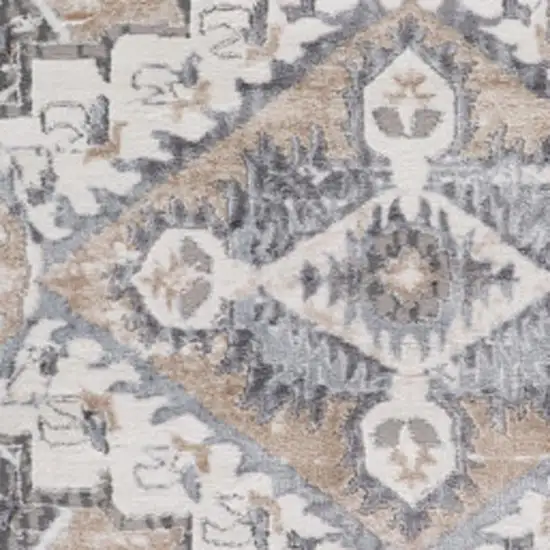 Gray and Brown Oriental Distressed Area Rug Photo 3