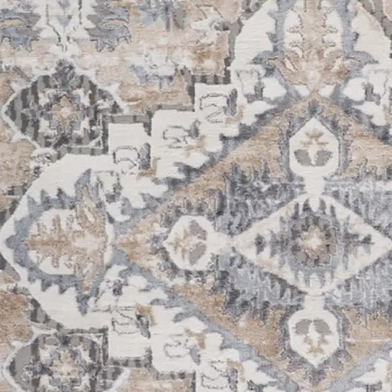 Gray and Brown Oriental Distressed Area Rug Photo 4