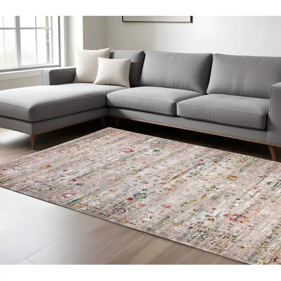 Gray and Brown Oriental Non Skid Area Rug Photo 1