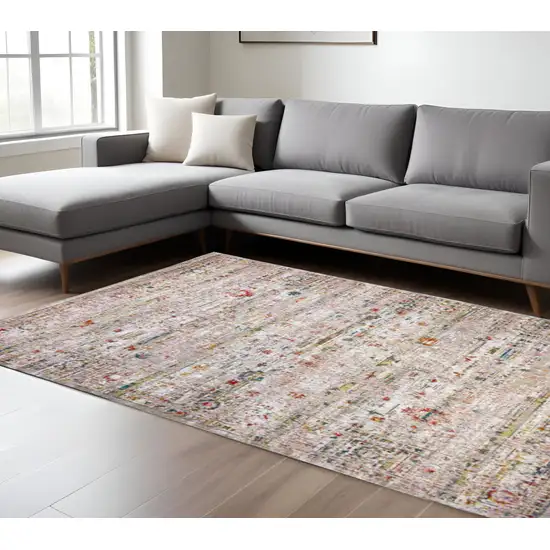 Gray and Brown Oriental Non Skid Area Rug Photo 1