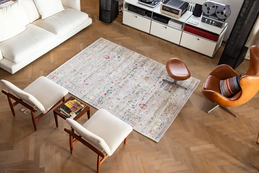 Gray and Brown Oriental Non Skid Area Rug Photo 8