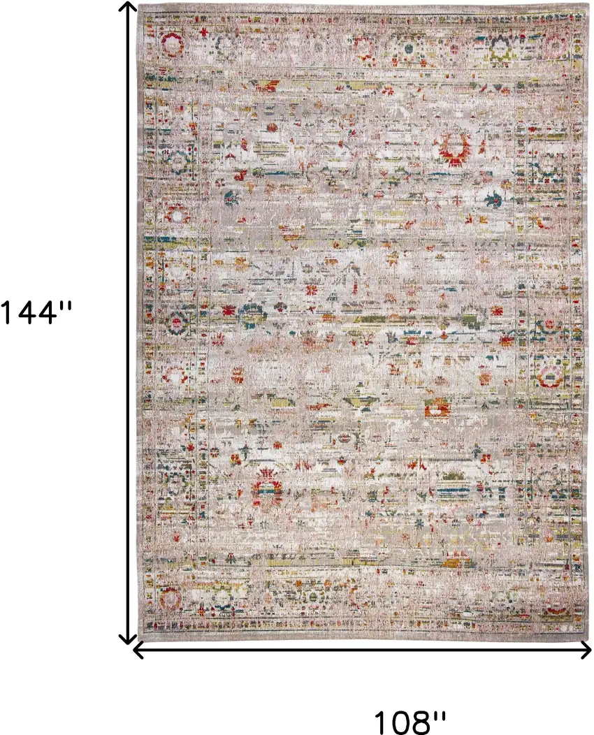 Gray and Brown Oriental Non Skid Area Rug Photo 3