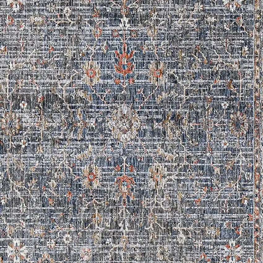 Gray and Brown Oriental Power Loom Area Rug Photo 7