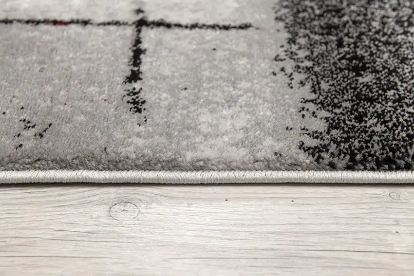 Gray And Burgundy Abstract Area Rug Photo 5