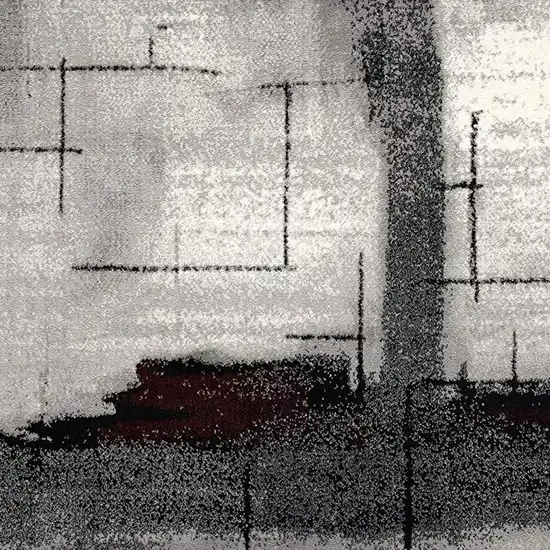 Gray Abstract Power Loom Area Rug Photo 3