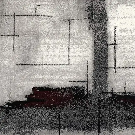 Gray Abstract Dhurrie Area Rug Photo 3