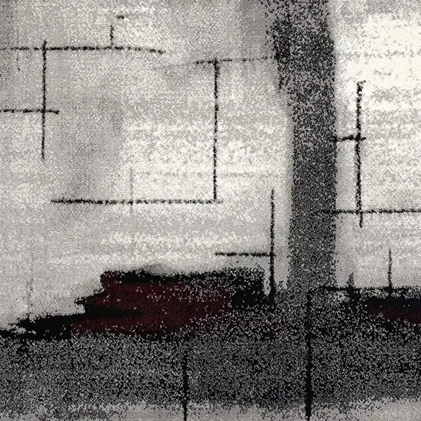 Gray Abstract Dhurrie Area Rug Photo 3