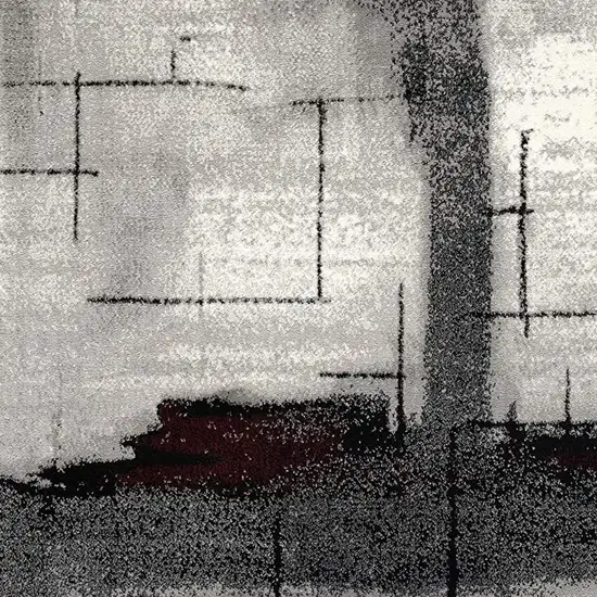 Gray And Burgundy Abstract Area Rug Photo 3
