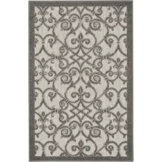 Gray and Charcoal Indoor Outdoor Area Rug Photo 1
