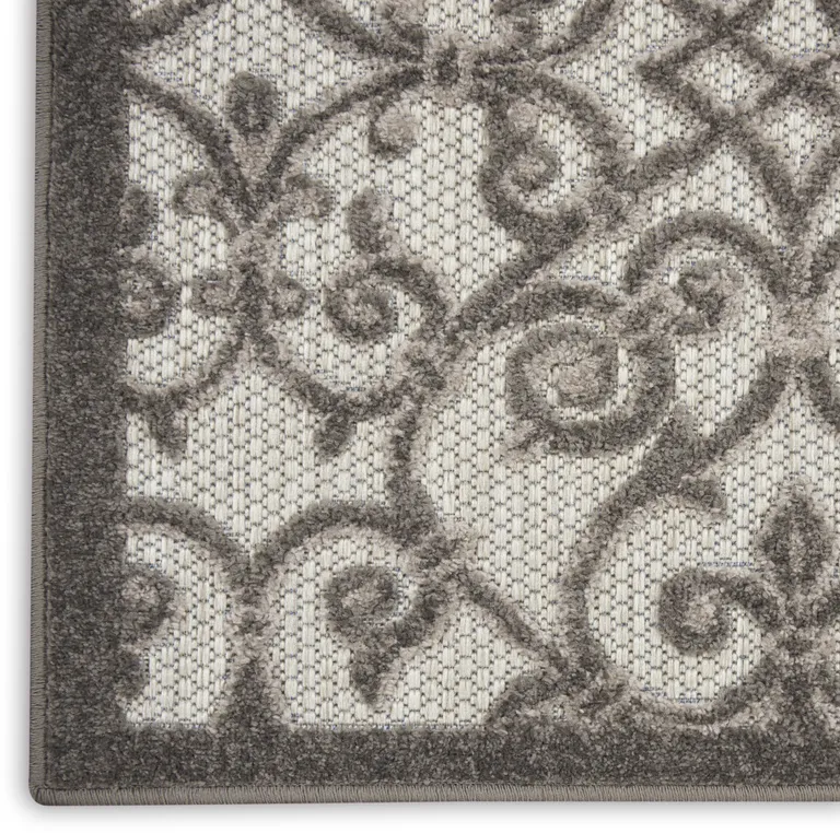 Gray and Charcoal Indoor Outdoor Area Rug Photo 3