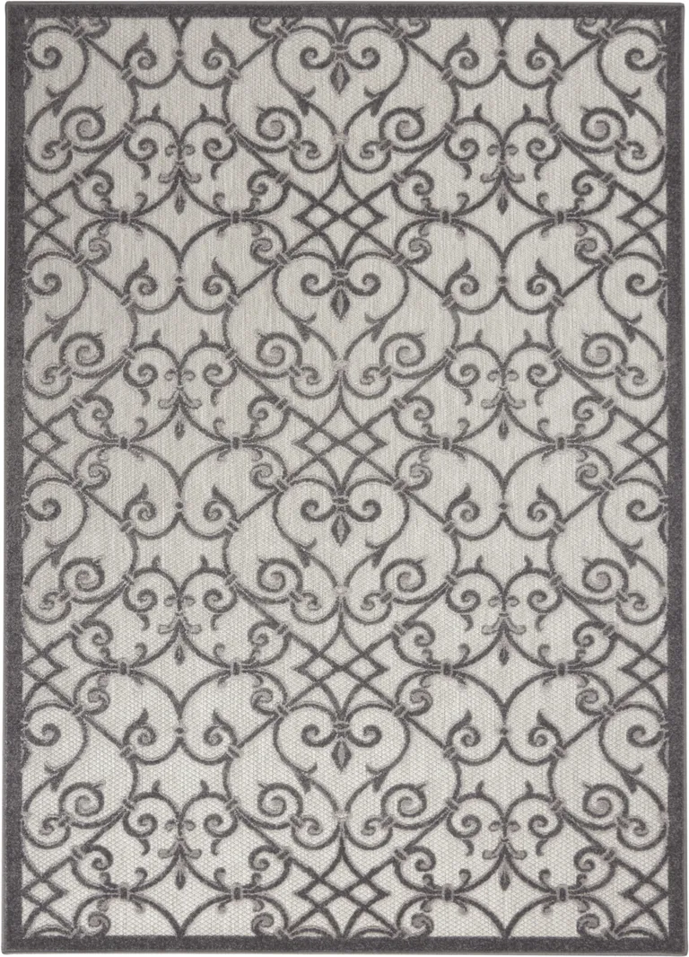 Gray and Charcoal Indoor Outdoor Area Rug Photo 4