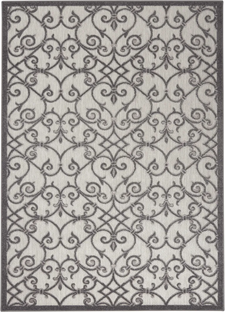Gray and Charcoal Indoor Outdoor Area Rug Photo 2