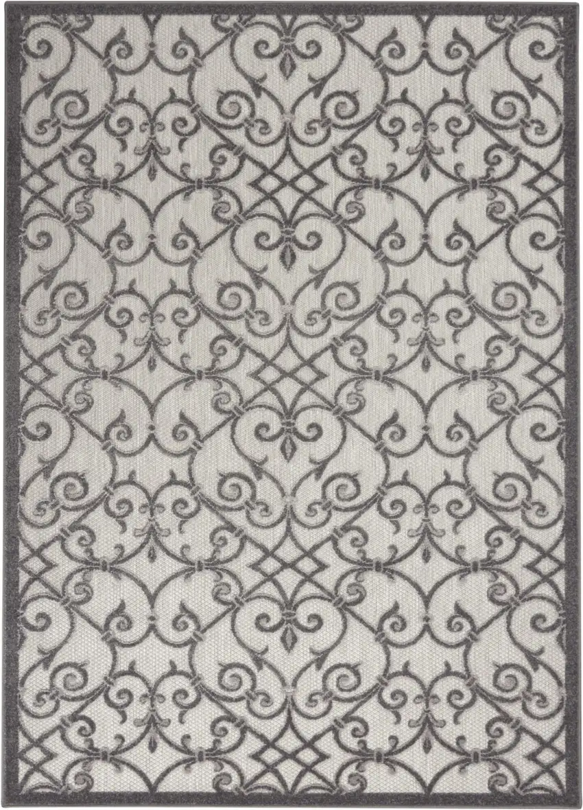 Gray and Charcoal Indoor Outdoor Area Rug Photo 1