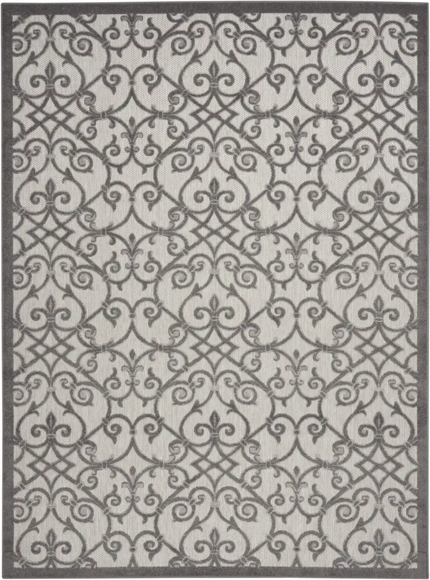 Gray and Charcoal Indoor Outdoor Area Rug Photo 1
