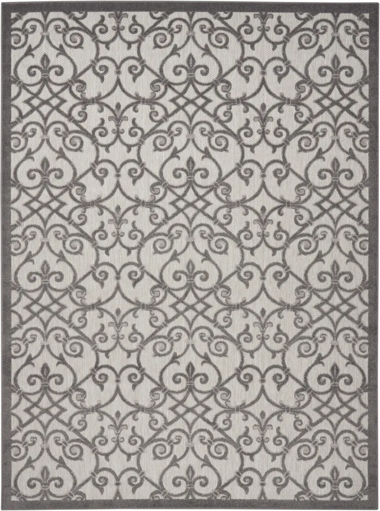 Gray and Charcoal Indoor Outdoor Area Rug Photo 4