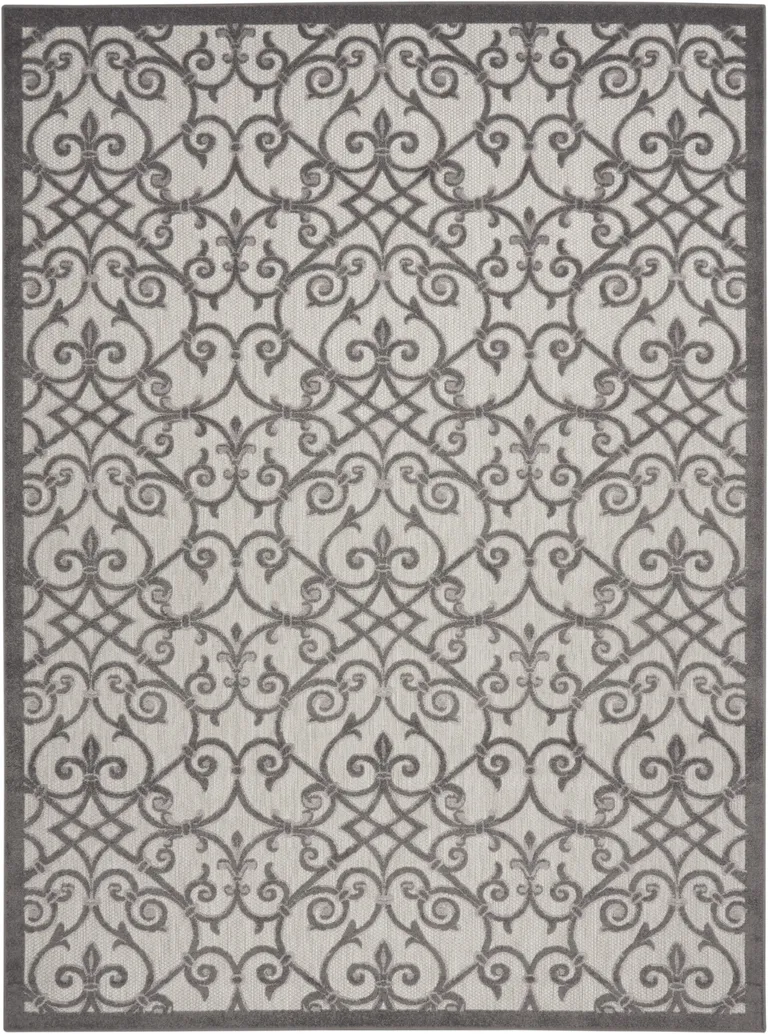 Gray and Charcoal Indoor Outdoor Area Rug Photo 3