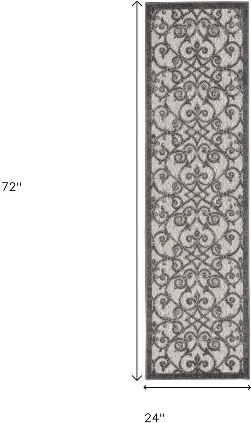 6' Gray Indoor Outdoor Area Rug Photo 8