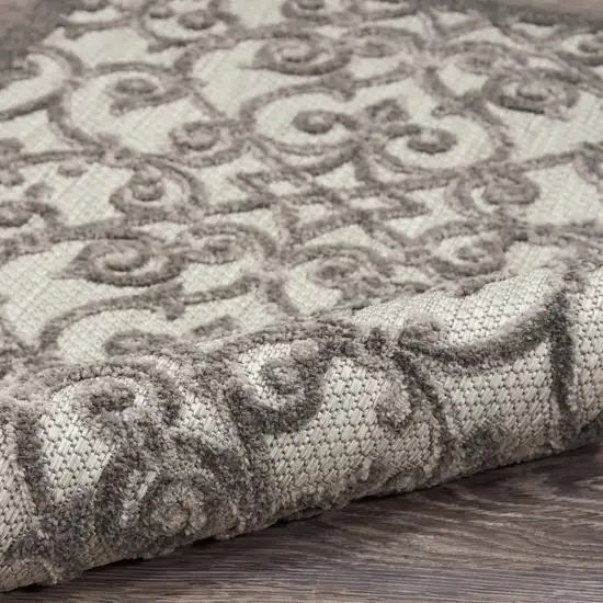 6' Gray Indoor Outdoor Area Rug Photo 9