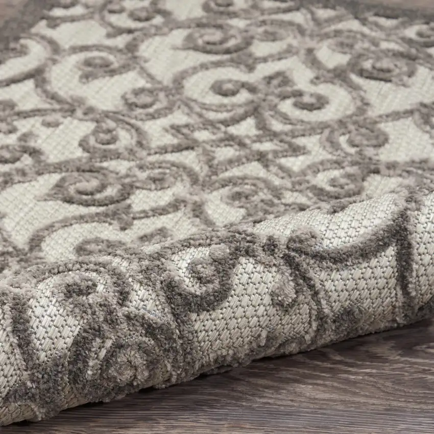 6' Gray Indoor Outdoor Area Rug Photo 9