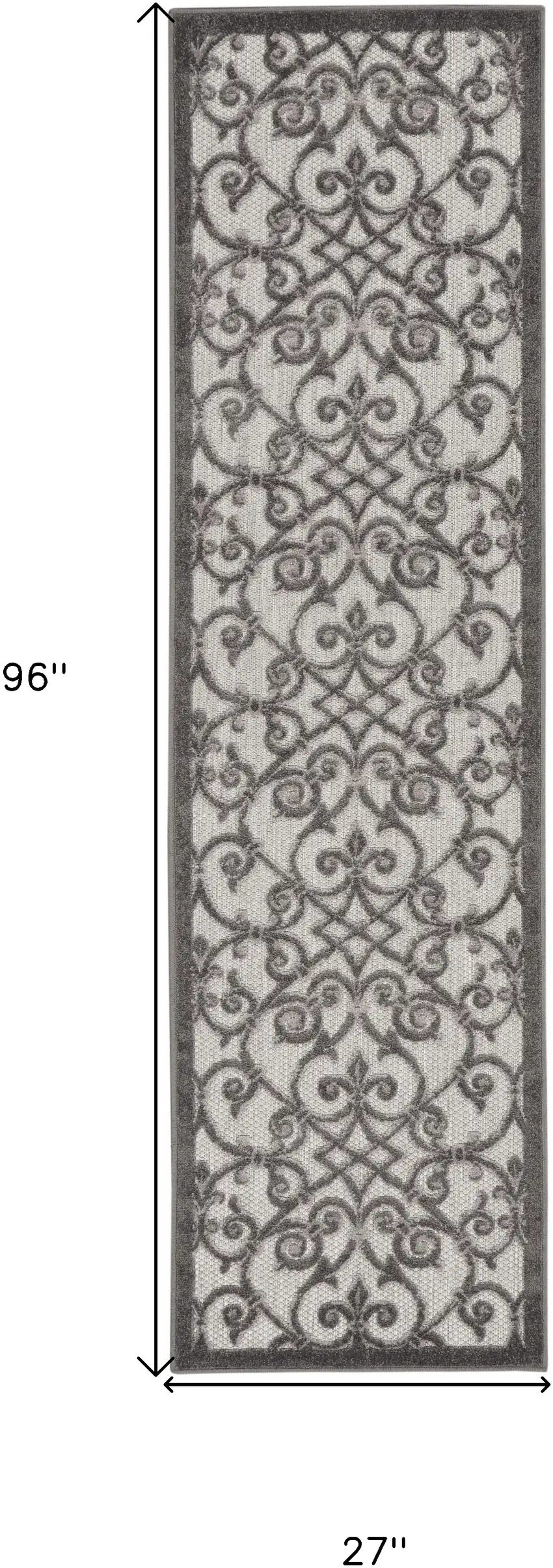 Gray Floral Indoor Outdoor Area Rug Photo 7