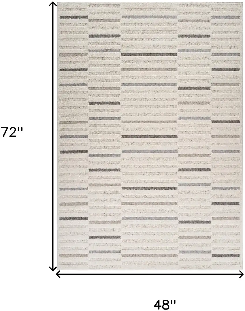 Gray and Cream Abstract Distressed Area Rug Photo 9