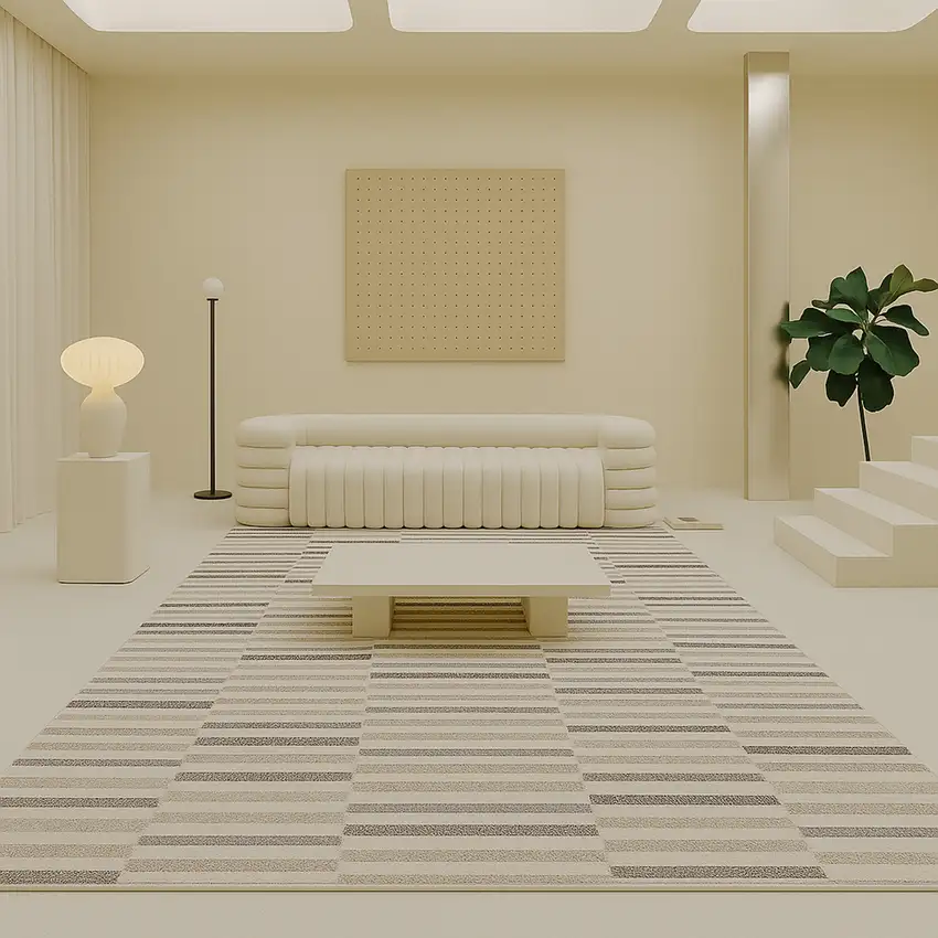 Gray and Cream Abstract Distressed Area Rug Photo 6