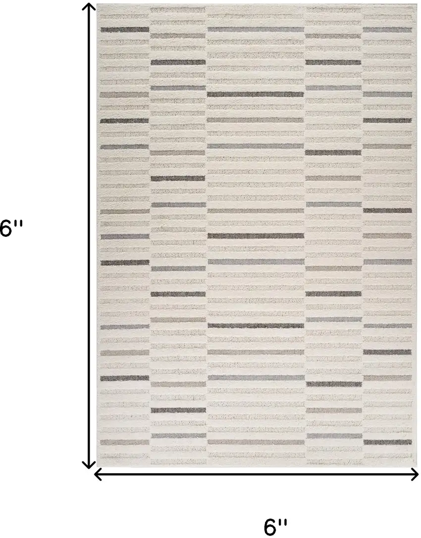 Gray and Cream Abstract Distressed Area Rug Photo 8