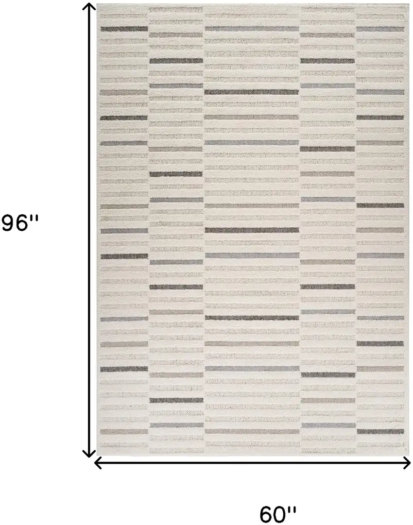 Gray and Cream Abstract Distressed Area Rug Photo 9
