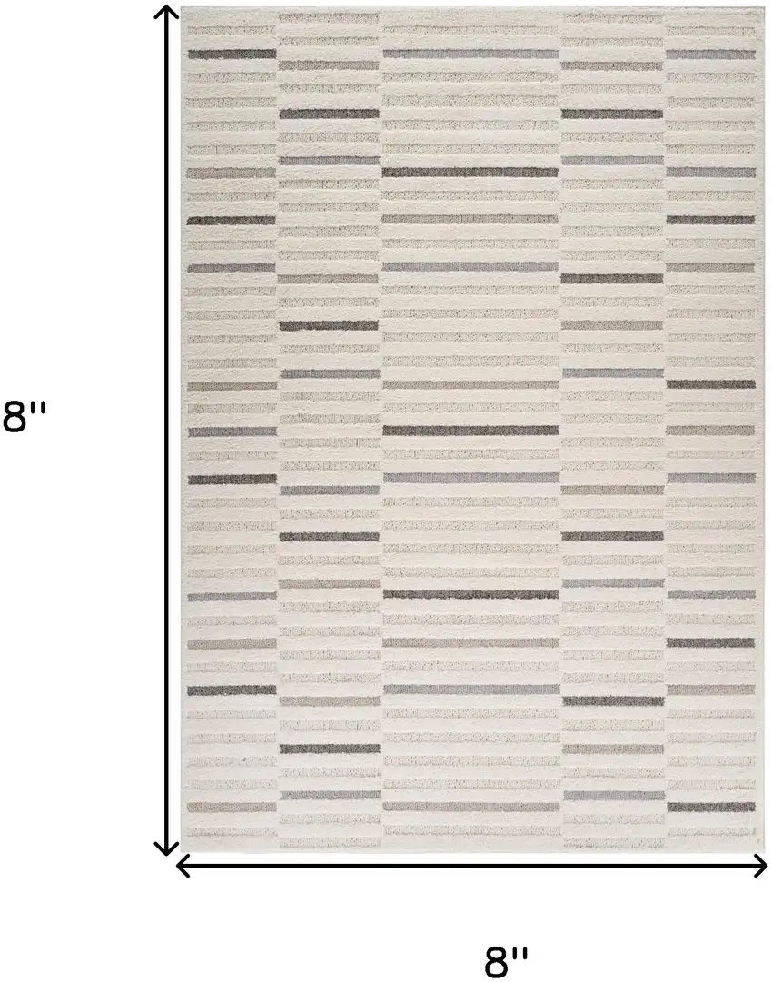 Gray and Cream Abstract Distressed Area Rug Photo 6