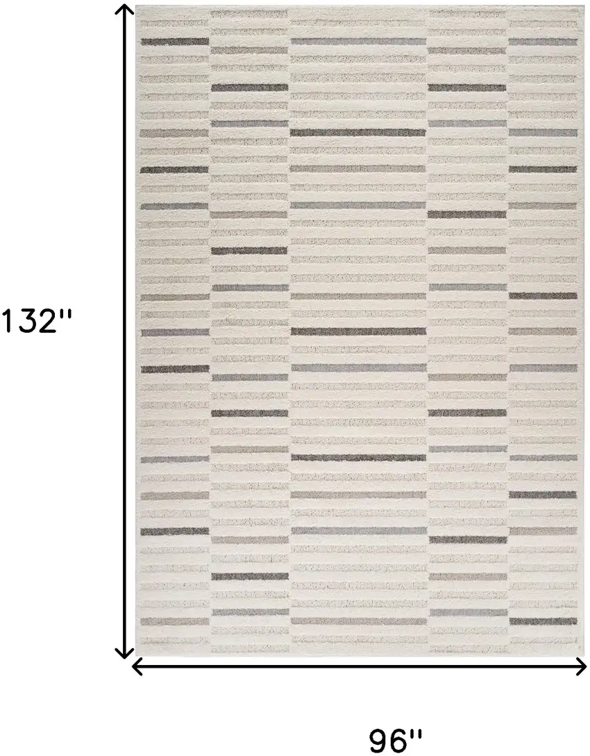 Gray and Cream Abstract Distressed Area Rug Photo 9