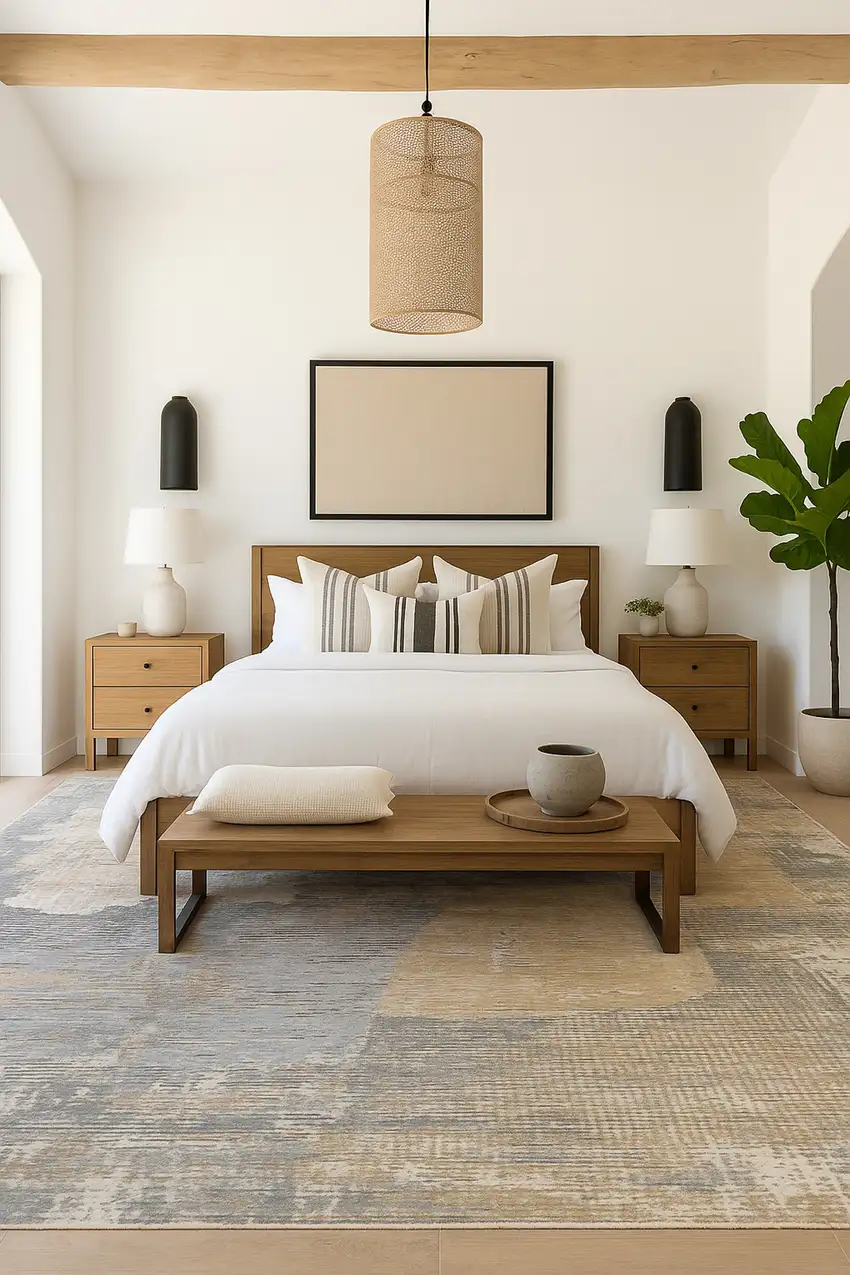 Gray and Cream Abstract Distressed Area Rug Photo 8