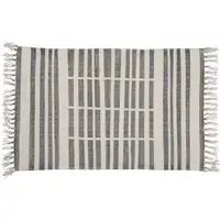 Photo of Gray and Cream Broken Stripes Scatter Rug