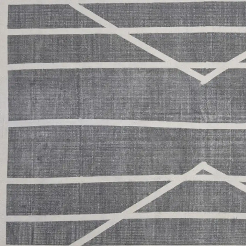 Gray and Cream Geometric Area Rug Photo 5