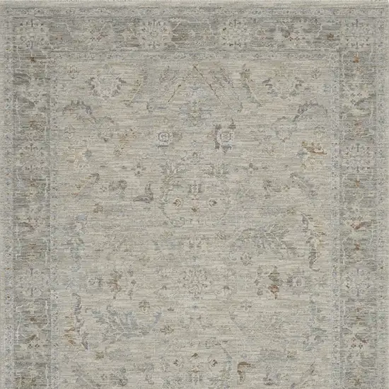 Gray and Dark Gray Floral Power Loom Area Rug Photo 7