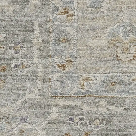 Gray and Dark Gray Floral Power Loom Area Rug Photo 9
