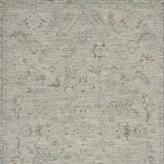 Gray and Dark Gray Floral Power Loom Area Rug Photo 6